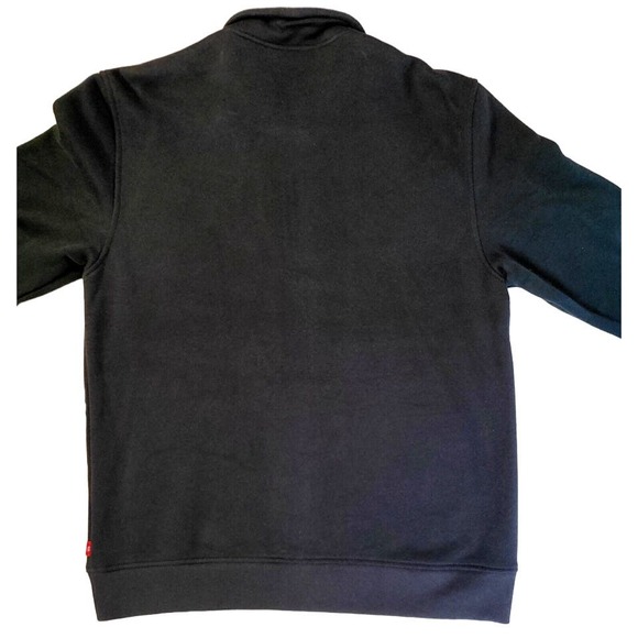 IZOD Men’s Fleece Full Zip Jacket M L Black Cotton Polyester Faux Fur Collar New - Picture 4 of 10